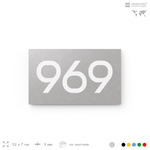 Номер на дверь 969, табличка на дверь для офиса, квартиры, кабинета, аудитории, склада, серая 120х70 мм, Айдентика Технолоджи