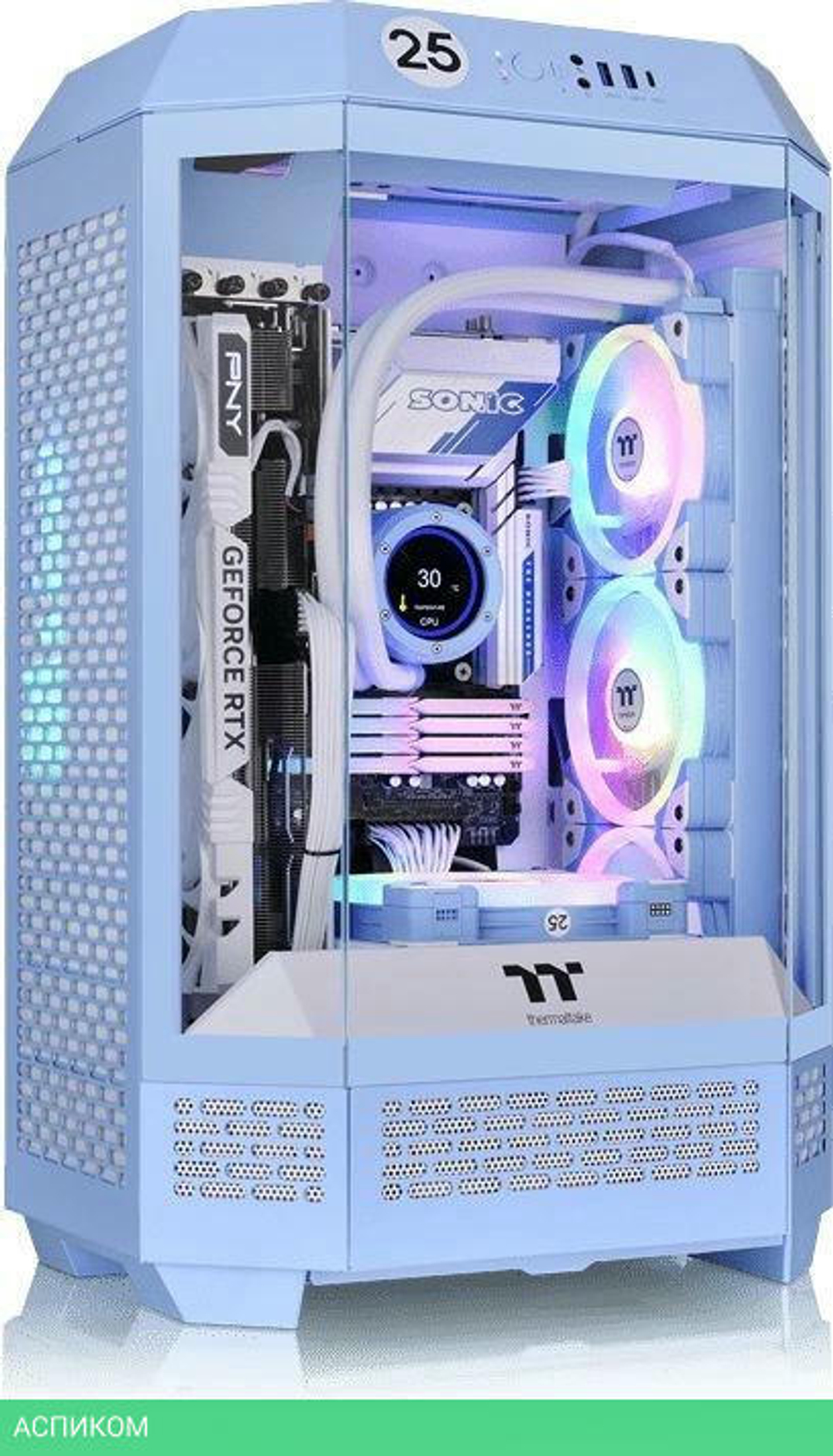Корпус Thermaltake Tower 300 Hydrangea голубой (CA-1Y4-00SFWN-00)