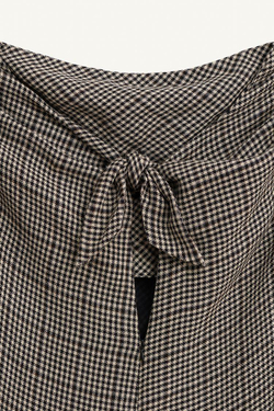 ZARA ПЛАТЬЕ В КЛЕТКУ, ПЕСОЧНЫЙ/ЧЕРНЫЙ