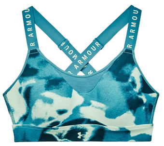 ТОП теннисный Under Armour Women's Armour Infinity High Printed Sports Bra - aqua foam/white