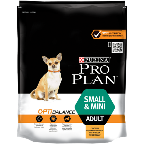 Сухой корм Pro Plan Mini Adult для взрослых собак мелких пород, с высоким содержанием курицы 700 г