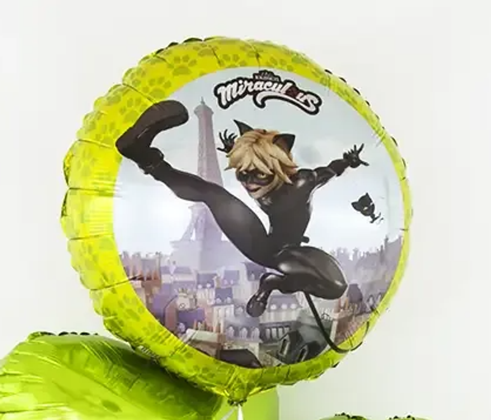 КОТ F Круг Супер-кот (м / ф Леди Баг) Лайм 18'' / 46 см (БГ-15)  Изображение4