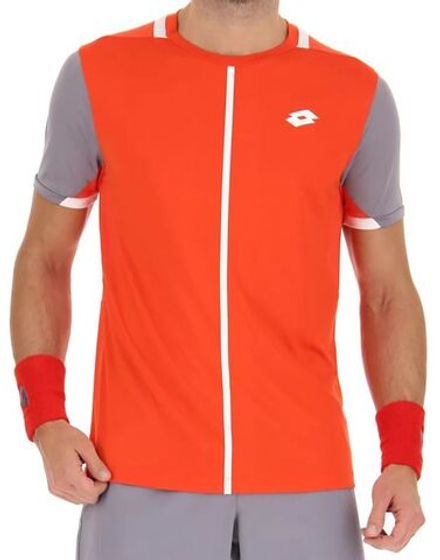 Теннисная футболка Lotto Top IV Tee - red poppy/quicksilver