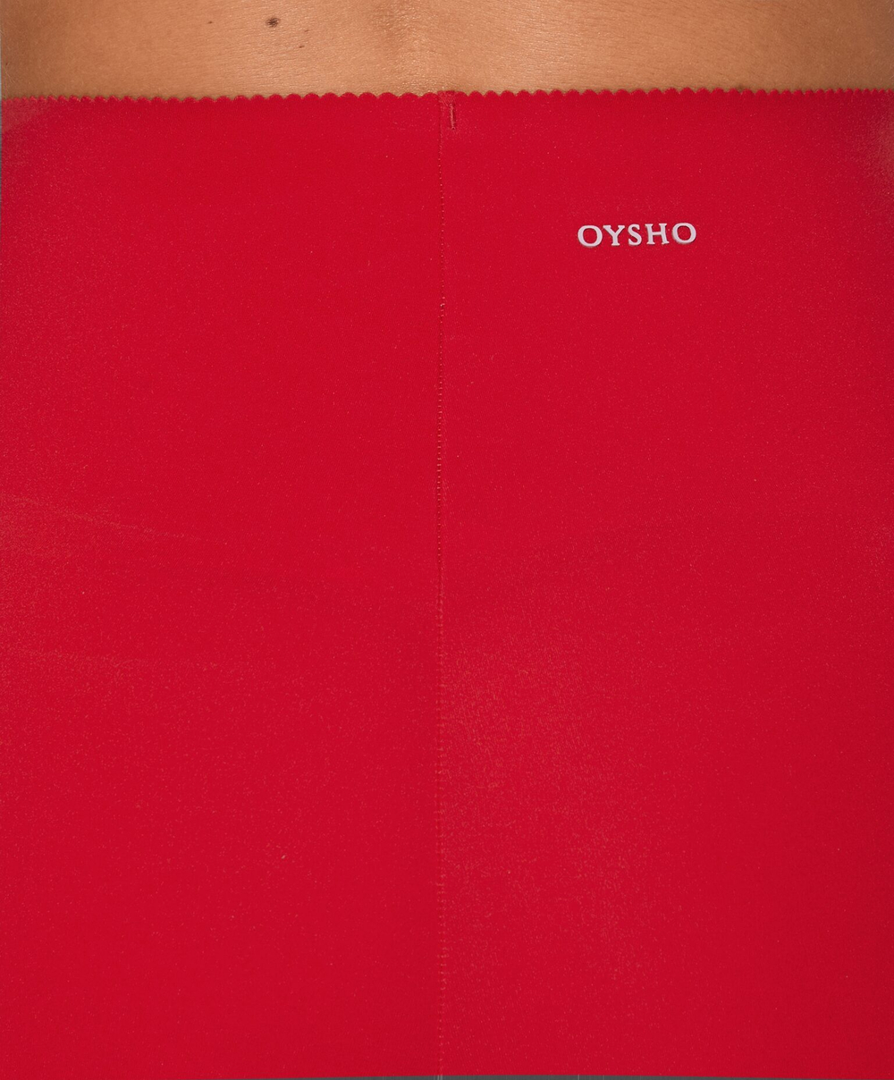 OYSHO Легинсы Compressive Core Control до щиколотки с высокой посадкой, красный