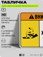Табличка для обеспечения безопасности "Внимание едкое химическое вещество", для производства, предприятия, организаций, 40х30 см, Silver Plane x Айдентика Технолоджи