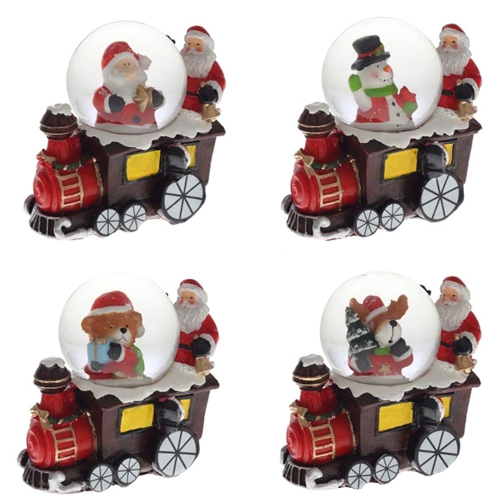 GAEM Фигурка декор в стекл шаре "Олень/Снеговик/Медвежонок/Санта", D4,5 см, L8,5 W5 H8