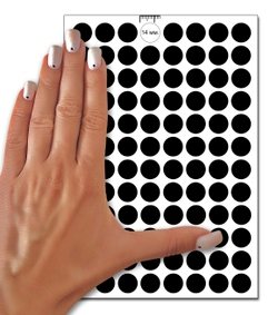 Черные виниловые наклейки для упаковки и маркировки Policomprint M3, 14 мм. 192 шт.