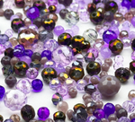 МБ-6 Хрустальные бусины, форма: МИКС, цвет: Фиолетовый, 25 гр.