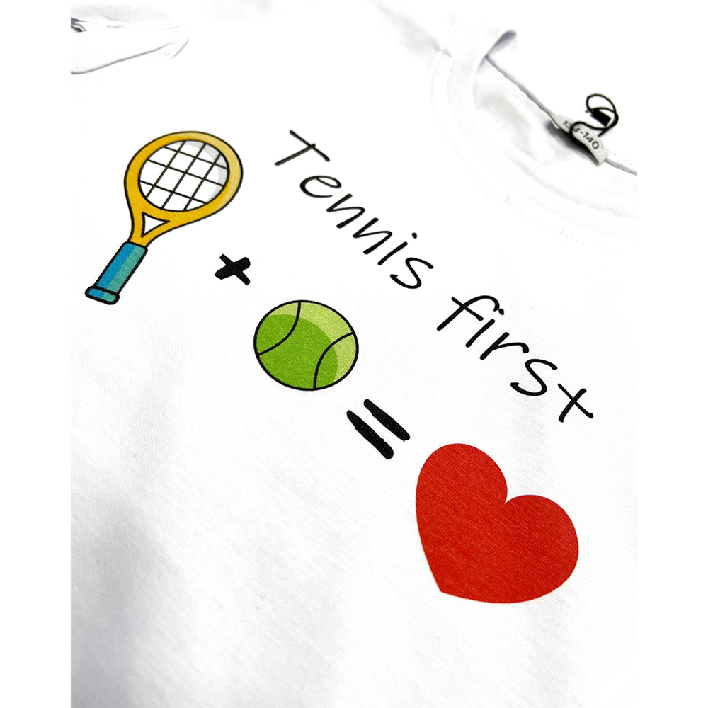 ОДЕЖДА ДЛЯ ТЕННИСА Унисекс, Футболка ТЕННИСFIRST TENNIS LOVE .