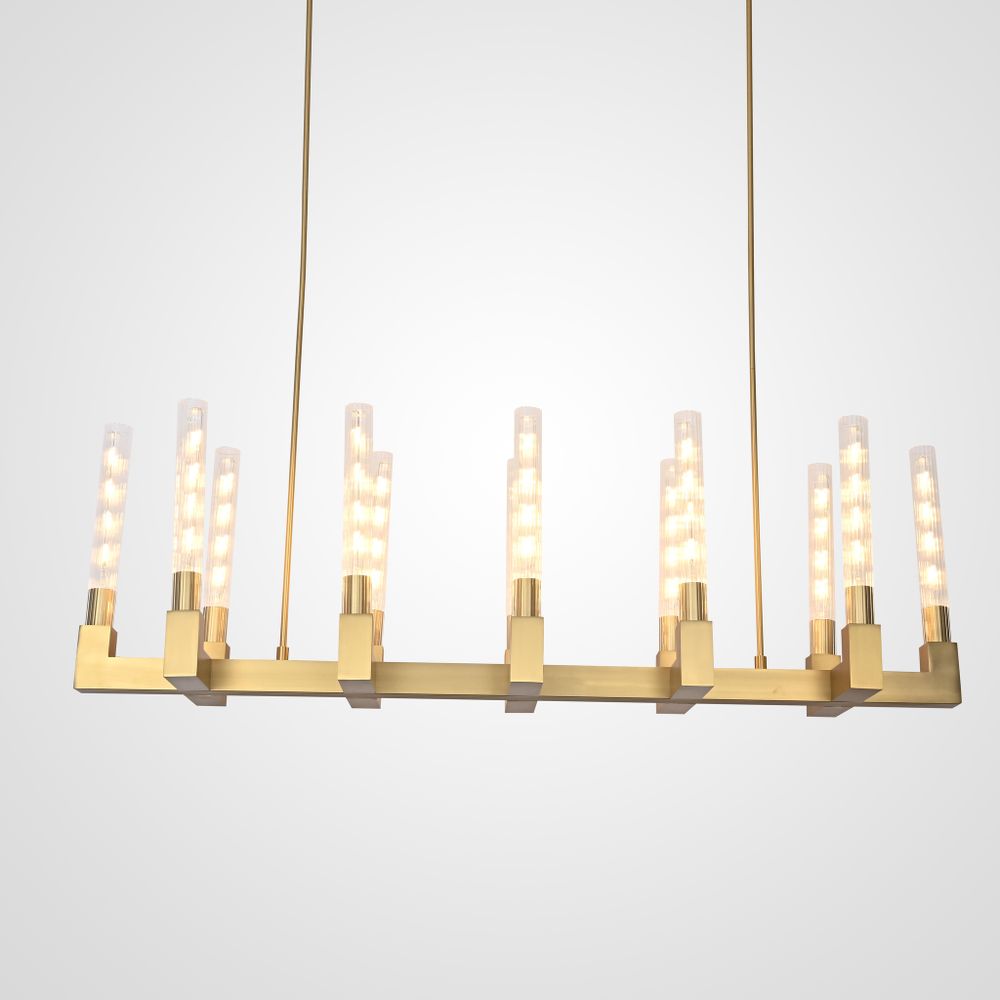Люстра на штанге CANELLE Linear Chandelier 12 Modern Brass