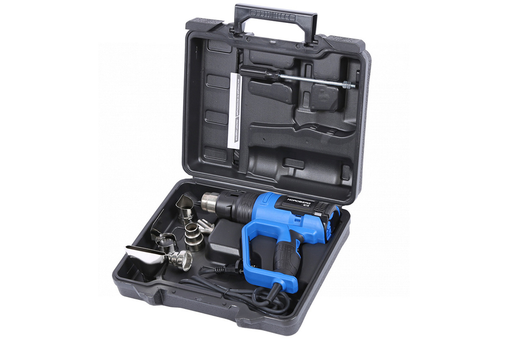 NORDBERG (NE720) Фен с ЖК-экраном, 6 насадок, в кейсе, 50-650 °С, 2000 Вт