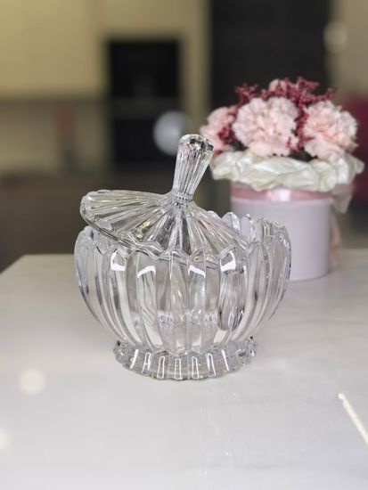 Сахарница из стекла с крышкой