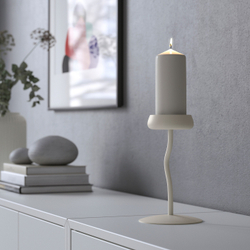 IKEA SILVERPÄRON  (ИКЕА СИЛВЕРПÄРОН)  -  Подсвечник в виде колонны, белый, 20 см