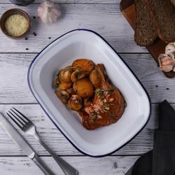 Блюдо для подачи 26*19 см h6 см 1250 мл Blue Rim эмалированая сталь SUNNEX [1]