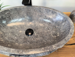 Раковина из мрамора Oval Grey Marmo Wave OM-65748 56х36х15 из натурального камня