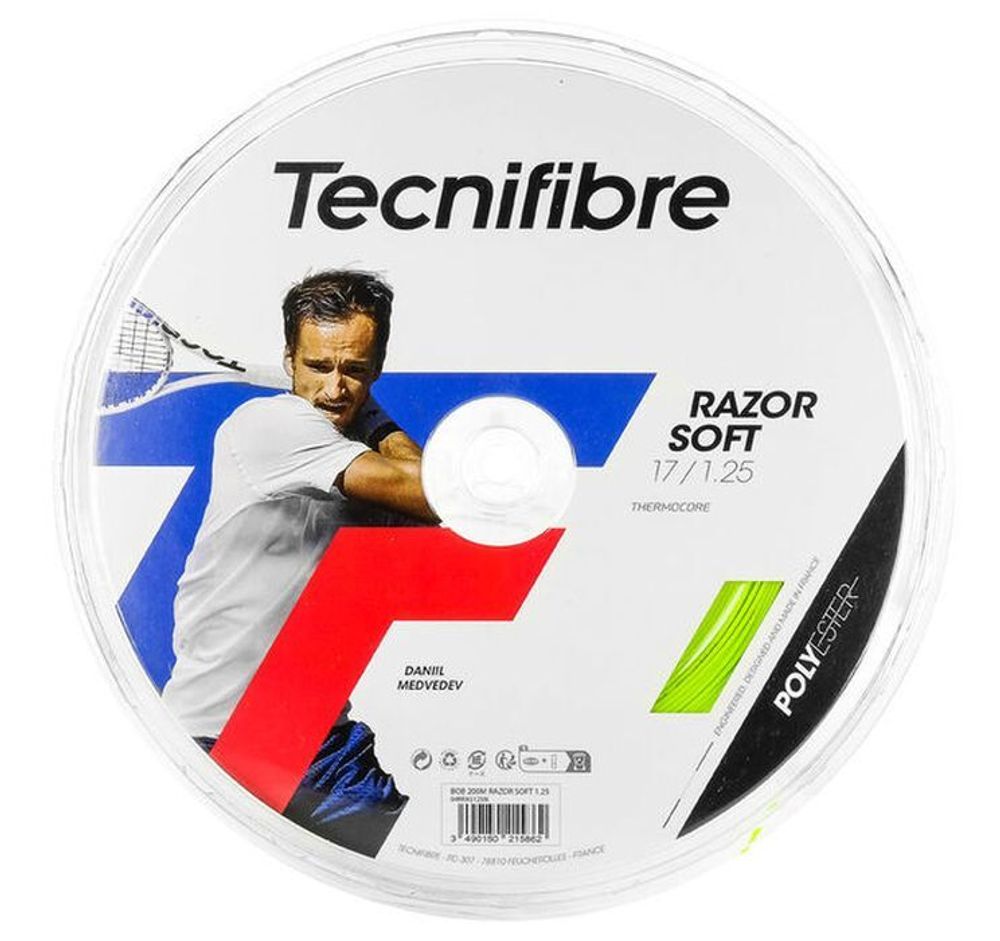 Теннисные струны Tecnifibre Razor Soft (200 m) - lime