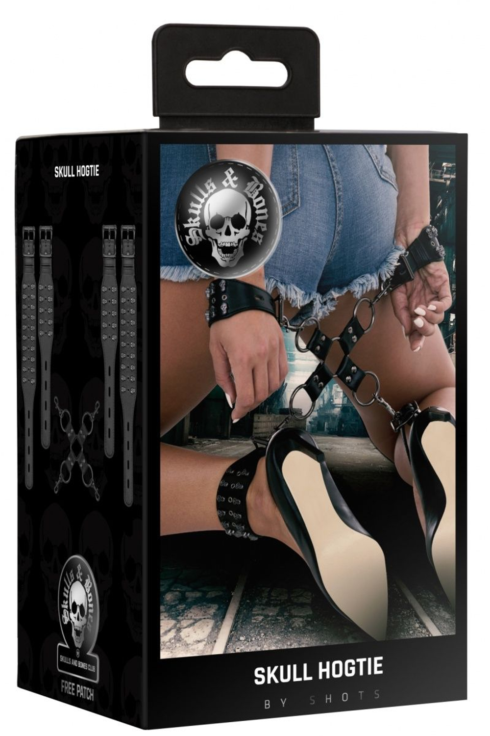 Оригинальный комплект для бондажа с черепами (Цвет: черный)