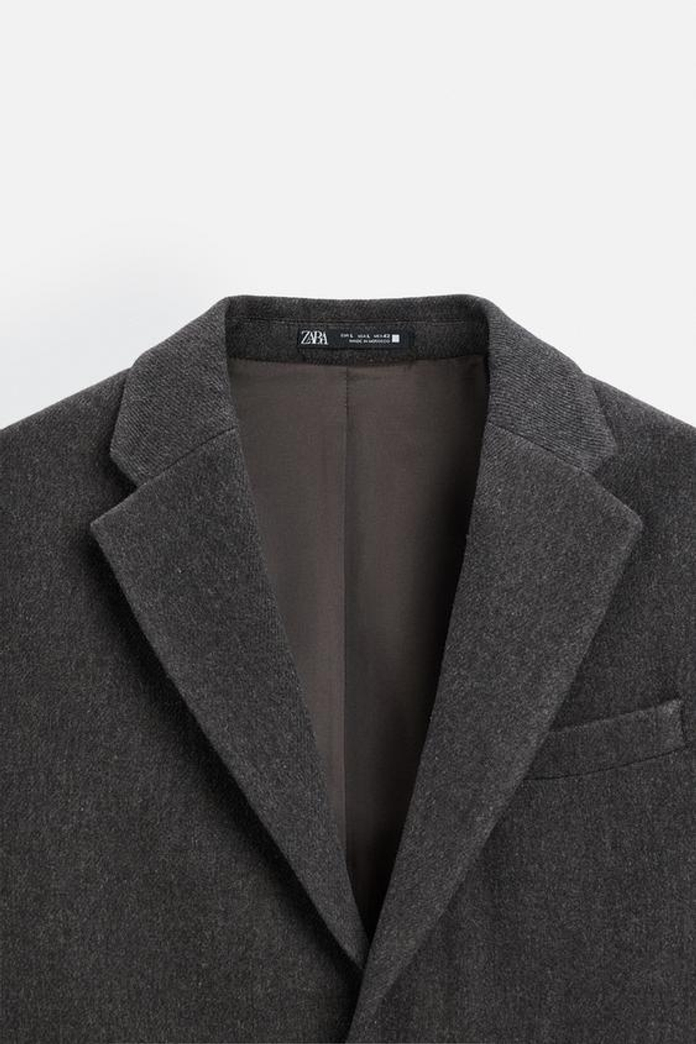 ZARA ФЛАНЕЛЕВЫЙ БЛЕЙЗЕР, КОРИЧНЕВЫЙ