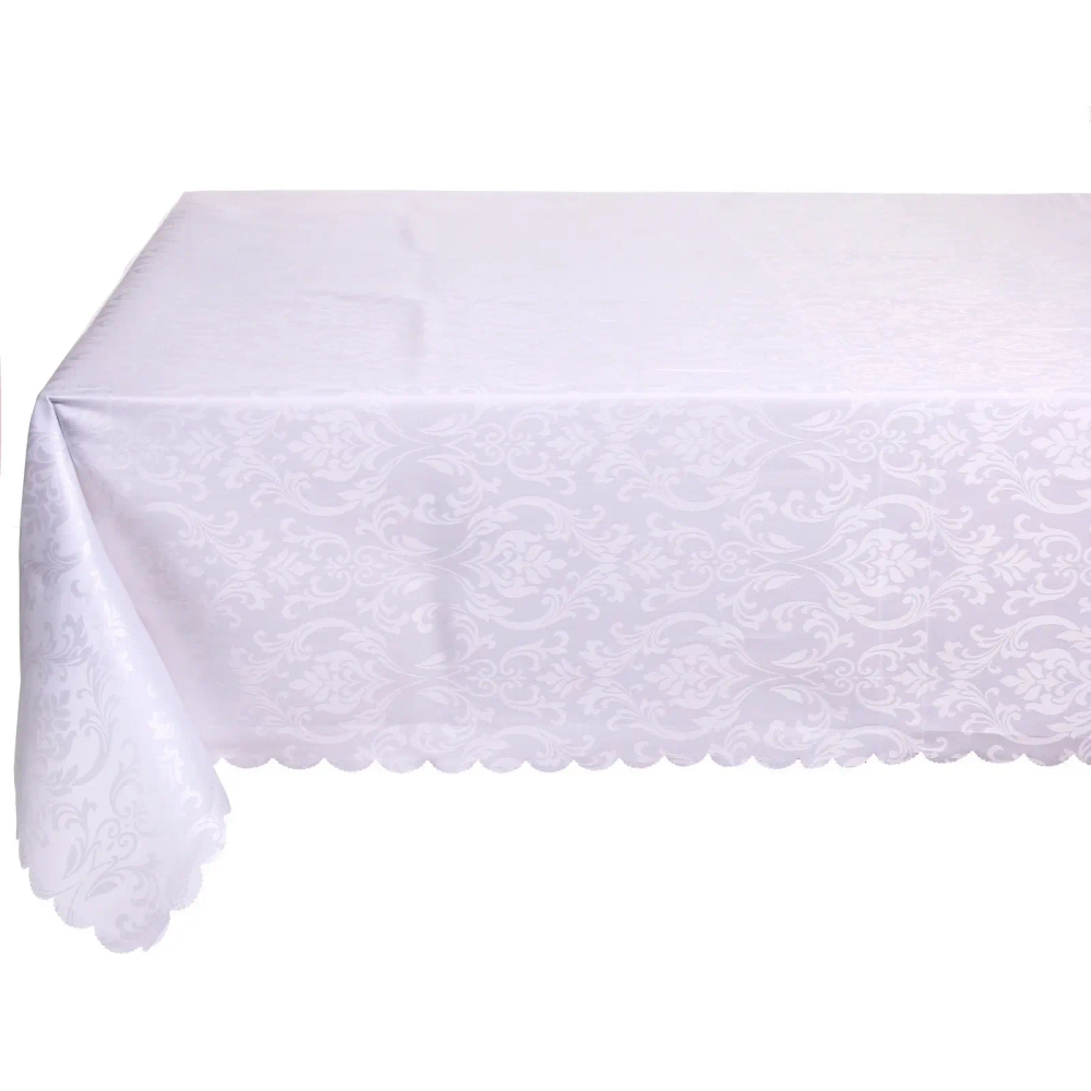Скатерть 148*180 см «Классика», узоры, цвет белый