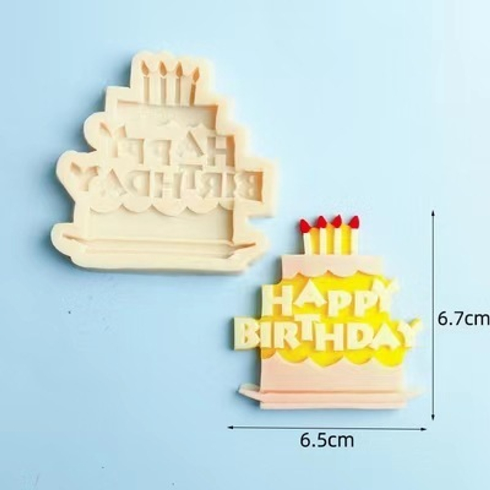Молд силиконовый «Тортик Happy Birthday»
