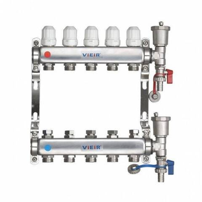 ViEiR Коллекторная группа из нерж. стали 1" х 3/4" 5 выходов VR115-05A