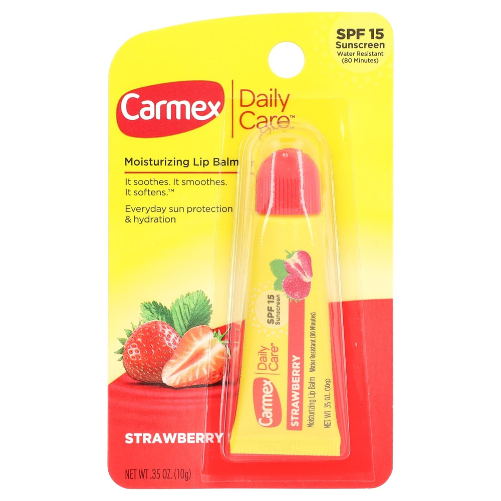 Carmex, Бальзам для губ Daily Care, клубника, SPF 15, 10 г (0,35 унции)