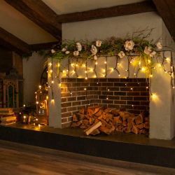 ULD-B3007-200-TBK WARMWHITE-WHITE IP67 Бахрома светодиодная с эффектом мерцания. 3м. Соединяемая. 200 светодиодов. Теплый белый и белый свет. Провод черный. ТМ Uniel