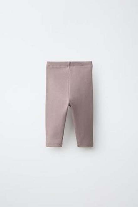 ZARA ЛЕГИНСЫ В РУБЧИК С НАШИВКОЙ, ПУДРОВО-РОЗОВЫЙ