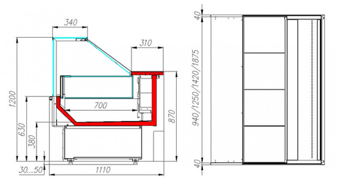 Морозильная витрина CARBOMA BAVARIA 2 GC110 SL 0,94-1 0011-9006