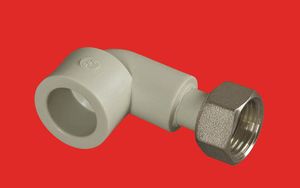 Угол 90° с накидной гайкой «плоское уплотнение» FV Plast