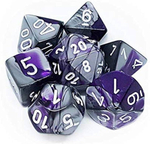 Chessex 7-dice set Gemini Purple-Steel/White