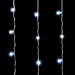 Светодиодный занавес 2*2 м., 400 белых LED ламп, мерцание, облегченный, прозрачный провод ПВХ, LTC (PCL400NOTBLW-10-2W)