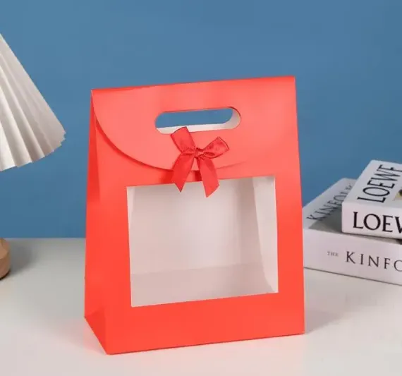 Hədiyyə paketi\ подарочный пакет \ gift bag red 26x19x9 sm
