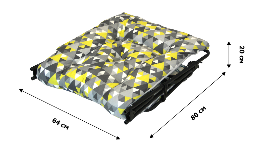 Кровать раскладная Селена-2 мягкая крошка гофрокартон (аналог Стефании с88) арт.с1677 (цвет ткани разноцветный рис.ромб (1 шт. в уп.)