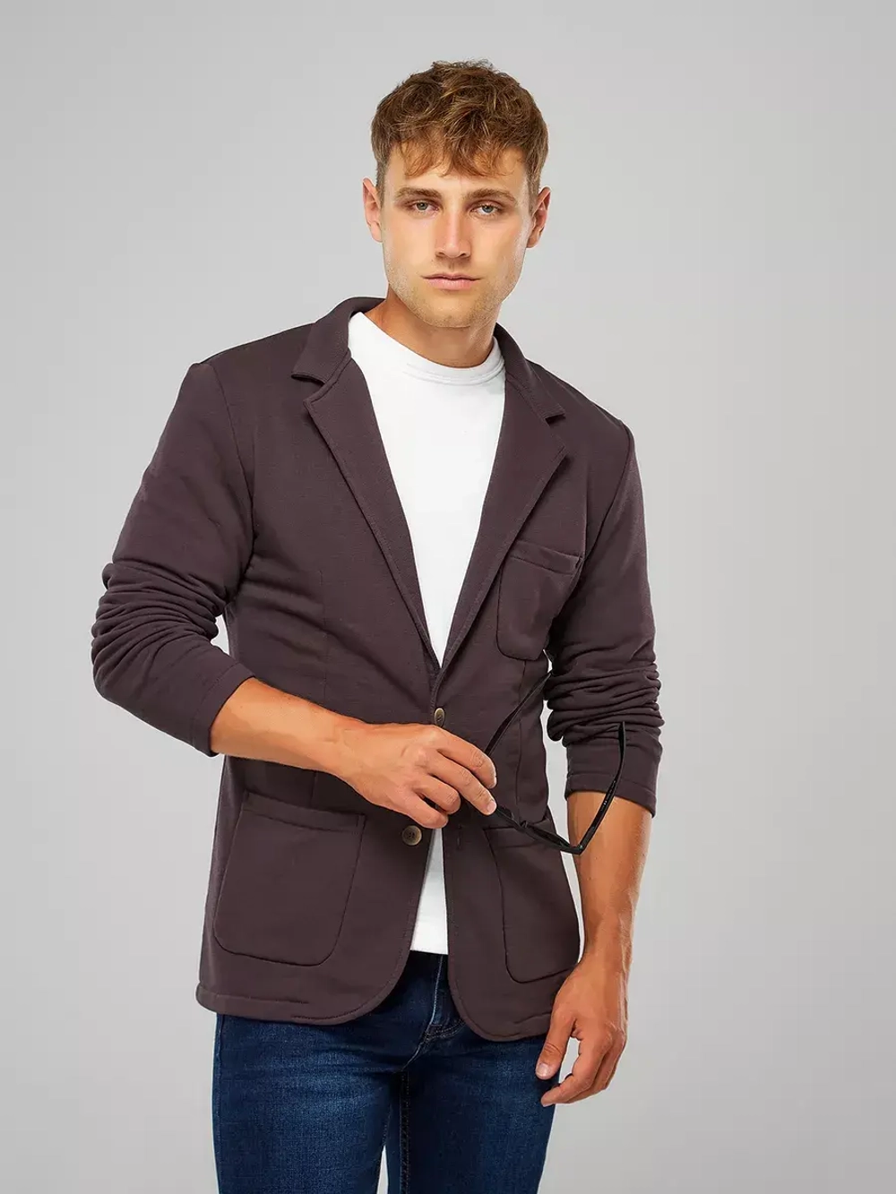 Пиджак-блейзер без подкладки со шлицей