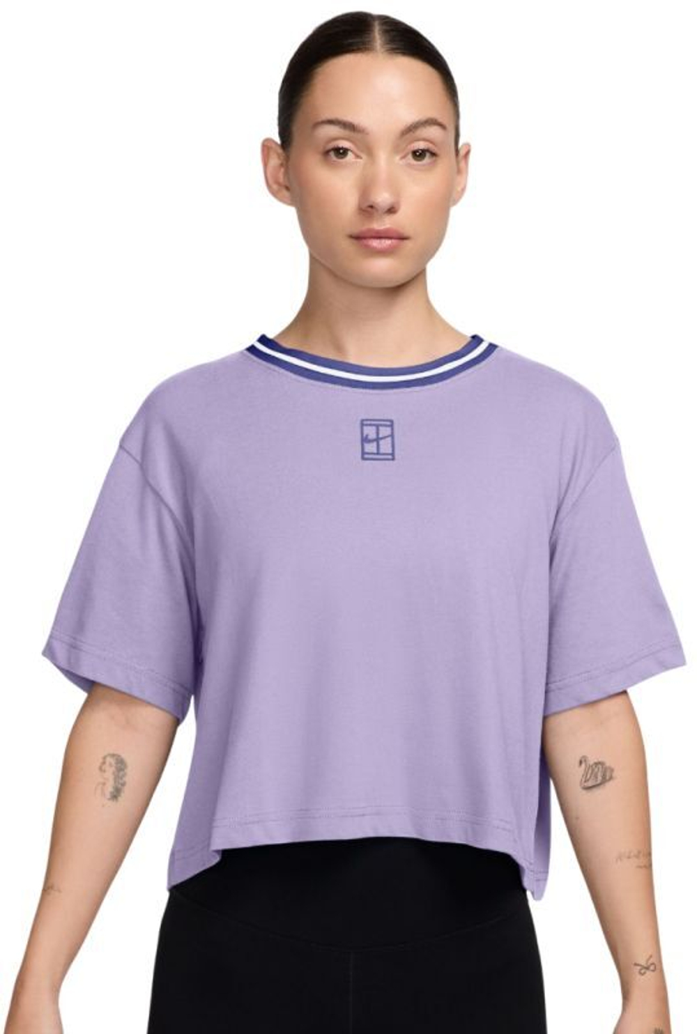 Женская футболка Nike Heritage Dri-Fit Crop - гортензии