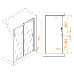 Душевая дверь RGW PA-016 (Прозрачное, 1400)