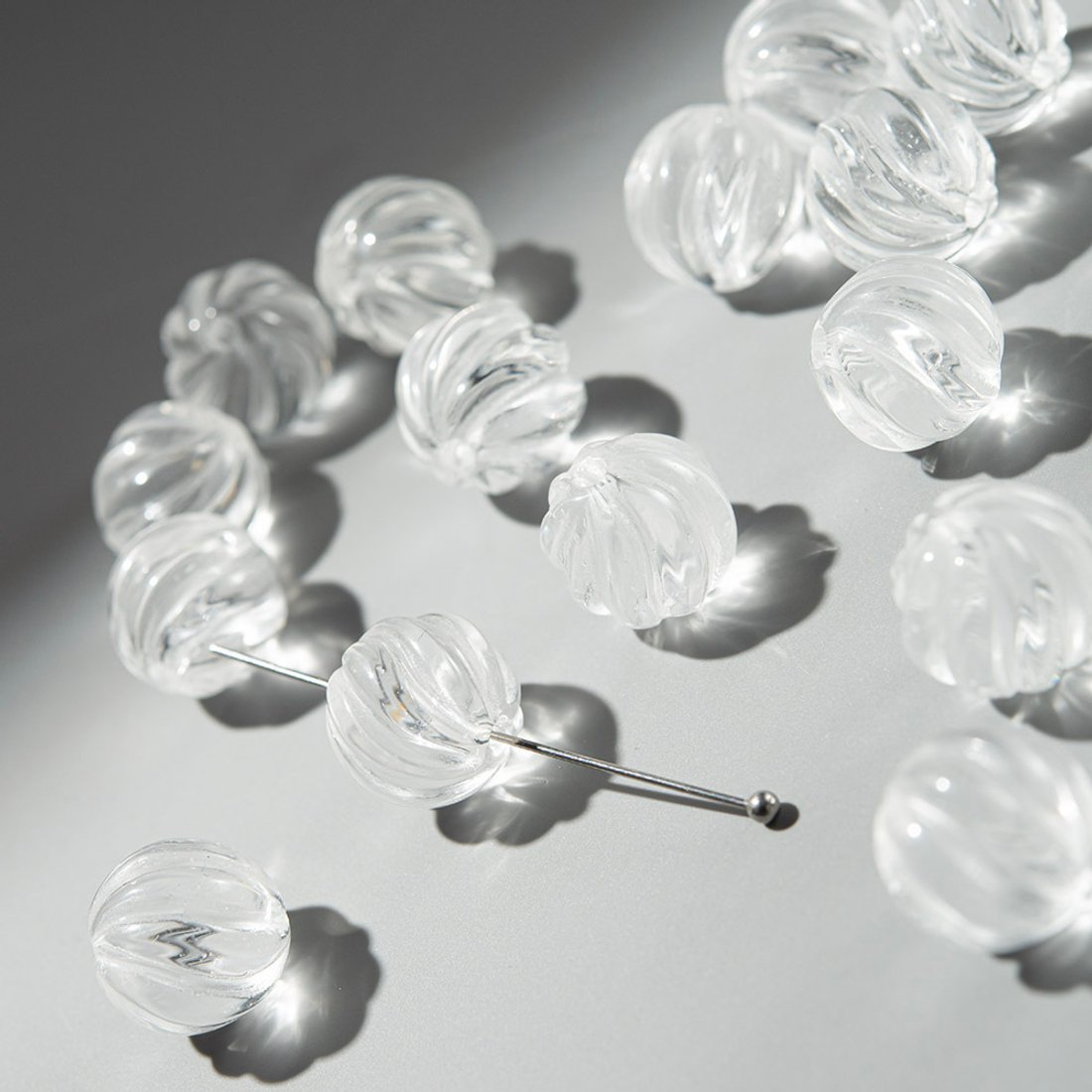 Бусина-разделитель из натурального горного хрусталя, 12мм