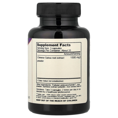 Dragon Herbs, шалфей, 500 мг, 100 вегетарианских капсул