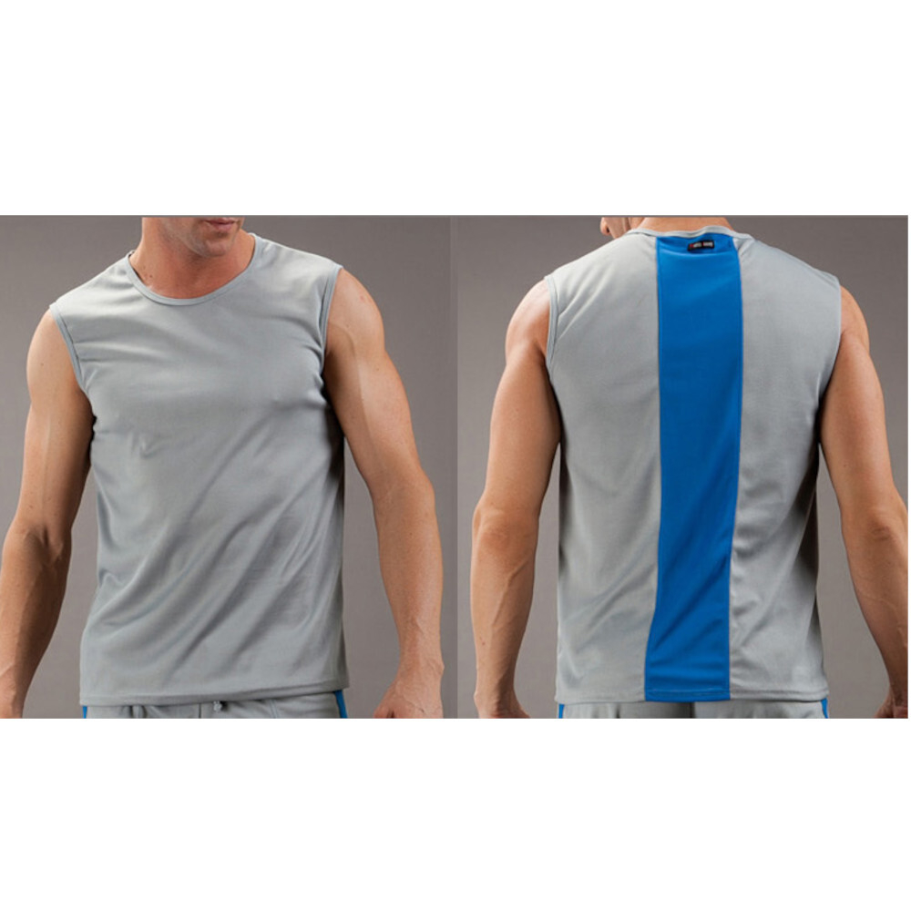 Майка спортивная серая с полосой Wang Jiang 3