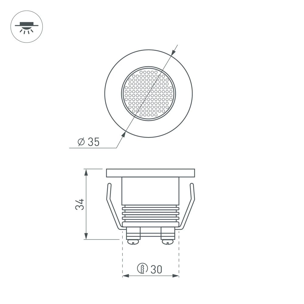 Светодиодный светильник LTM-R35WH 1W Day White 30deg (Arlight, IP40 Металл, 3 года) 020752