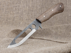 Рыбацкий нож "Акула", цельнометаллический, сталь 65х13, рукоять орех