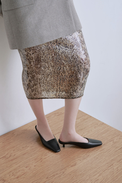 Юбка из пайеток Стелла Маккартни со змеиным принтом бежевый/коричневый