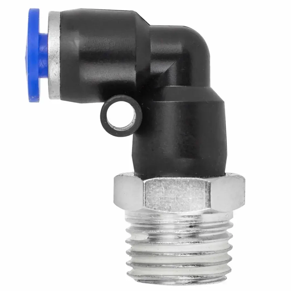 Фитинг угловой для пластиковых трубок 4мм с наружной резьбой 1/4'' Forsage F-SPL04-02