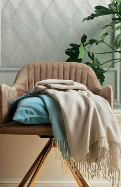 Плед PLUME LIN 52% акрил 48% Blanc des Vosges 130x170 Бежевый