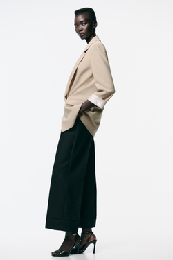 ZARA БЛЕЙЗЕР С МАНЖЕТАМИ С ПРИНТОМ, РЫЖЕВАТО-КОРИЧНЕВЫЙ