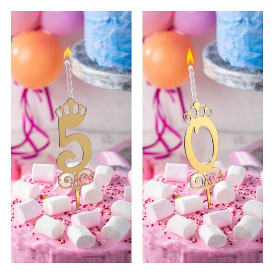 Свеча - топпер в паре цифры "50"