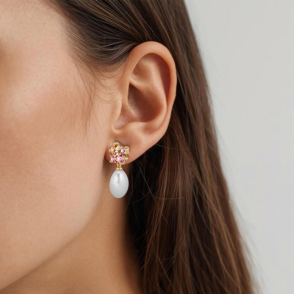 Серьги Dyrberg Kern PETUN SG ROSE / WHITE PEARL 480056