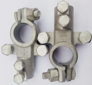 Клеммы АКБ "+-" латунь усиленные ЕВРО 12 оцинкованные БЕЛАЯ (ЗАВОД) 47209