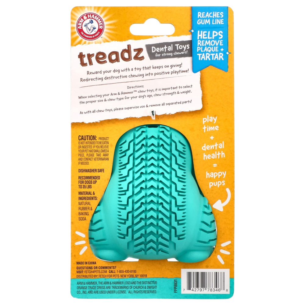 Arm & Hammer, Treadz, стоматологическая игрушка для массажа десен, большая горилла, 1 шт.